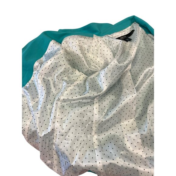 Kensie Teal Blazer Jacket With Polka Dot Lining Cute Girlie Fun Top Made to Make - Picture 6 of 7